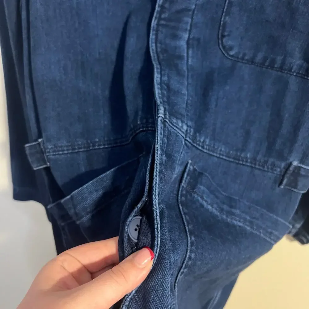 Lucky Brand Dark Blue Denim Short Jumpsuit - Picture 5 of 8